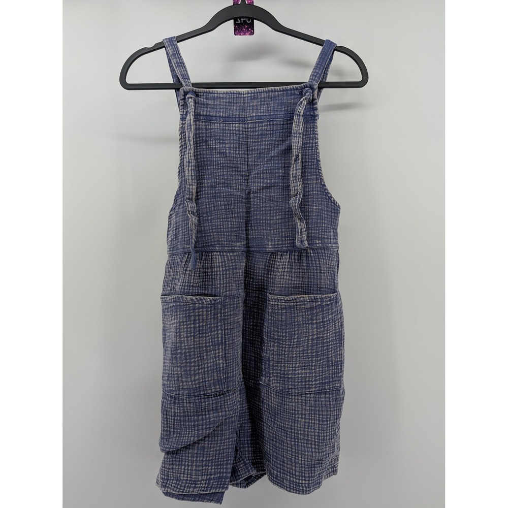 Zenana Overalls Women Marlin Blue Gauze Tie Strap Small